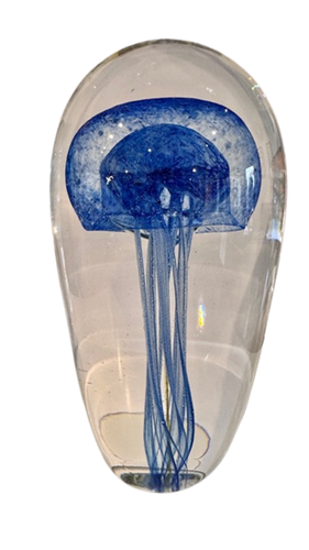 Jellyfish - Paperweight Blue 14.5cm by Höglund Art Glass