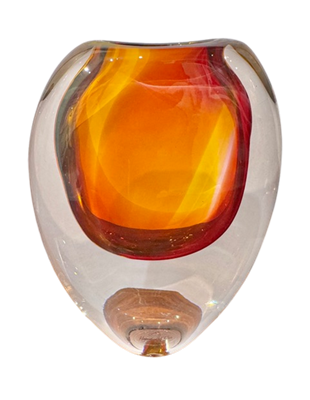 Eclipse Vase 20cm gold/amber/amethyst by Höglund Art Glass