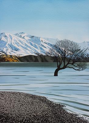 Wanaka Tree, Wintertime II 1/50 by Kate Boswell