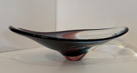 Platter - Aqua/Plum by Höglund Art Glass